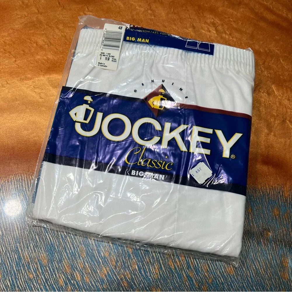 Vintage NOS Jockey Big Man Full Cut Boxers 2 pack size 58 white 1996